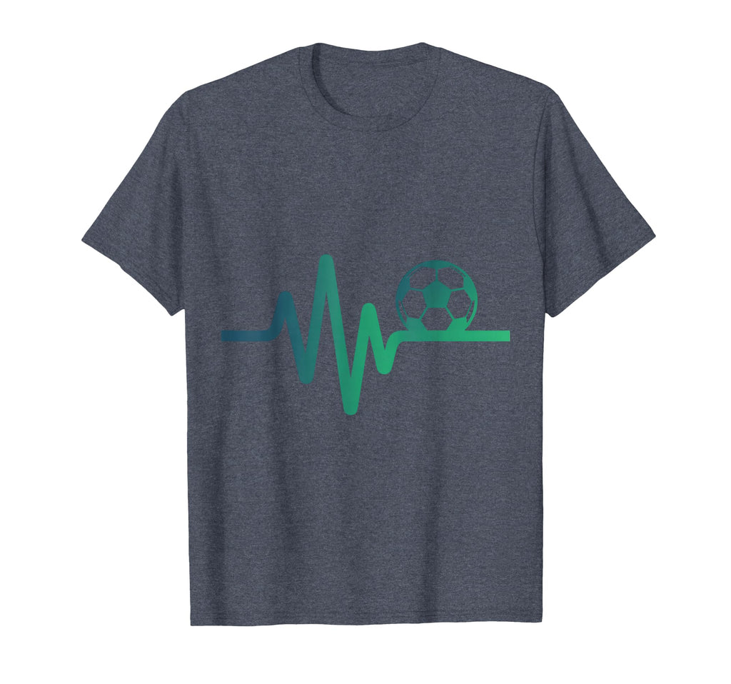 Soccer Heartbeat Line Football Love T-Shirt - Fun Novelty Design Men Women