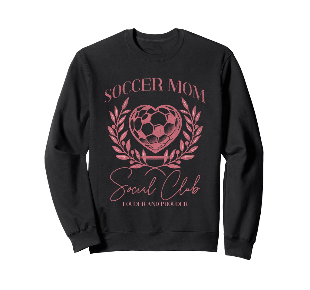 Soccer Mom Social Club Heart Sweatshirt - Novelty Apparel for Adults