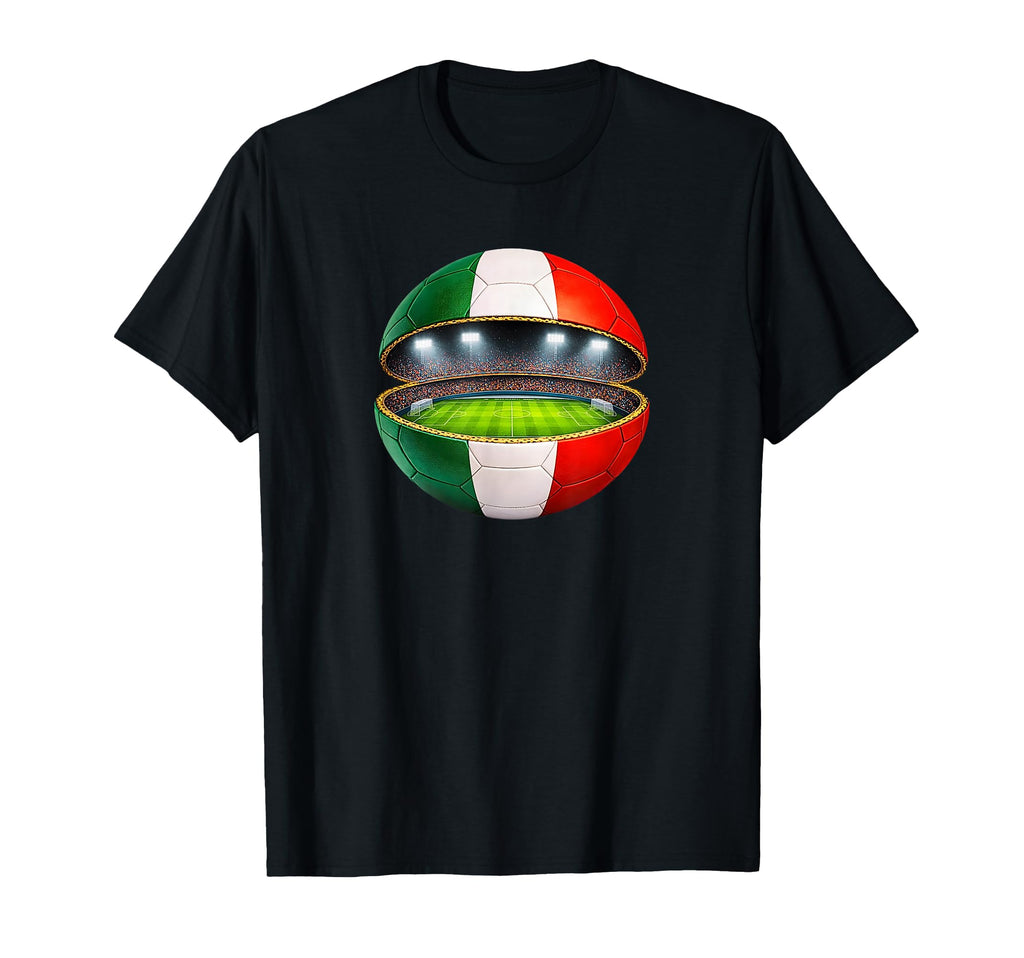 Italian Flag Soccer Stadium Inside T-Shirt - Unique Graphic for Adults