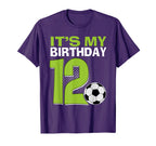 Its My 12Th Birthday Soccer T-Shirt - Casual Everyday Wear Men Women