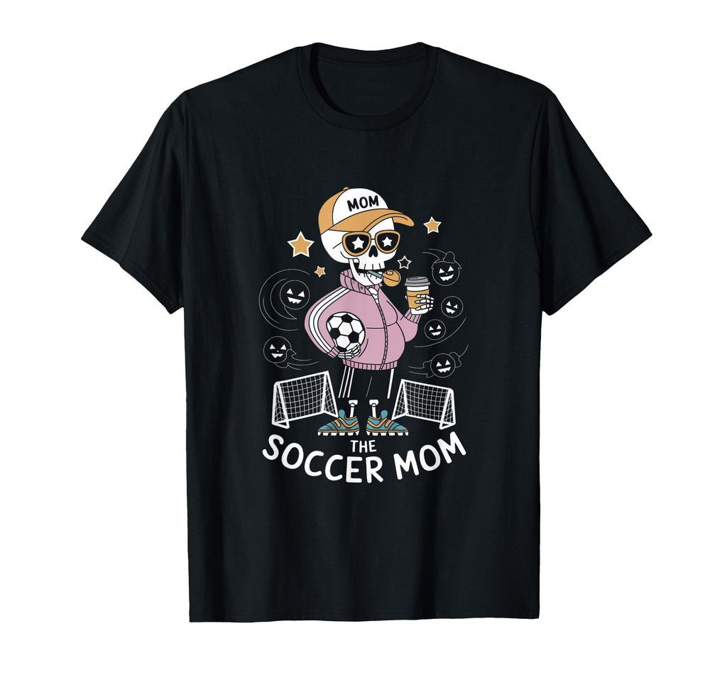 Soccer Mom Skeletton Halloween Soccer T-Shirt - Graphic Print Men Women