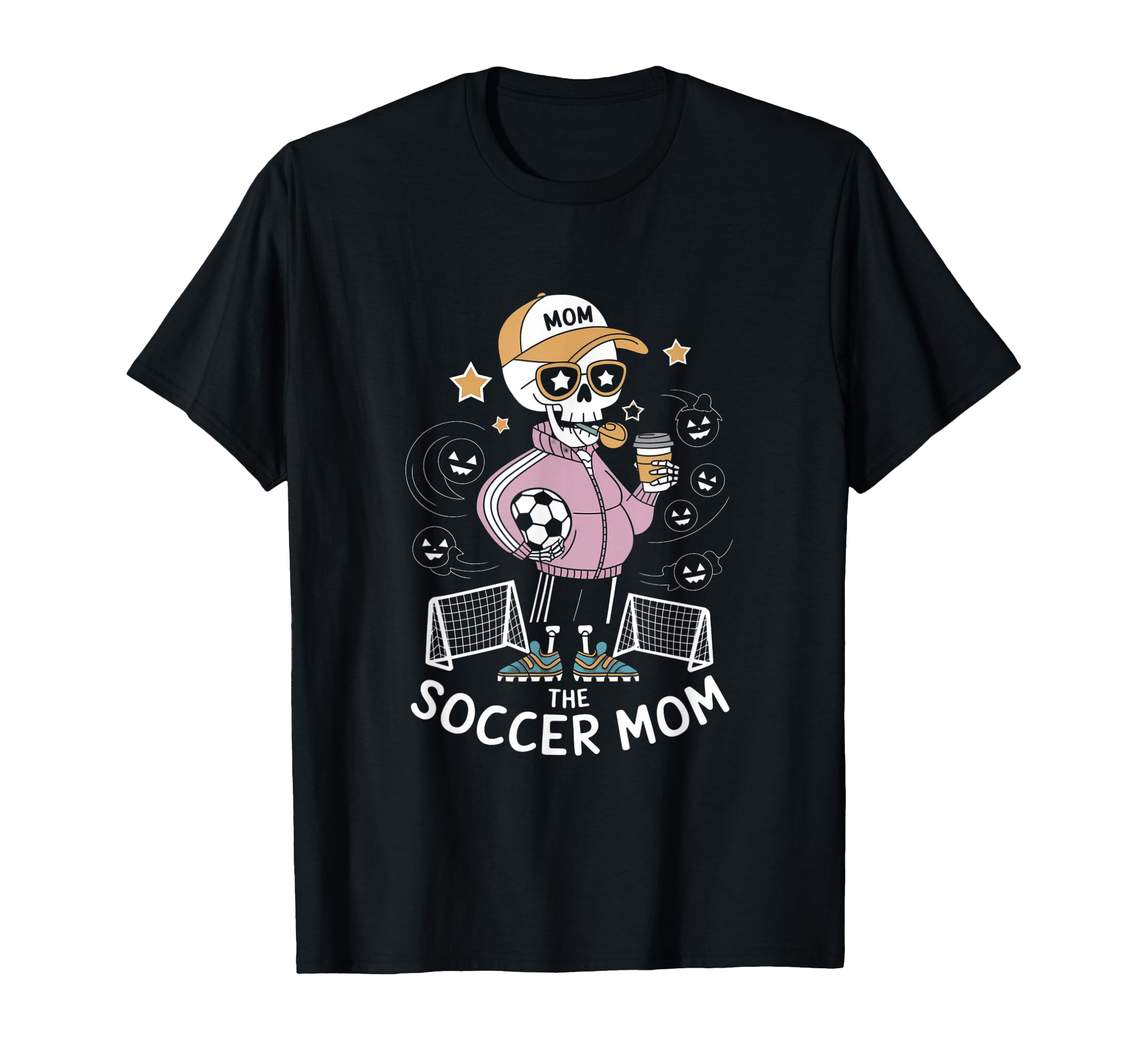 Soccer Mom Skeletton Halloween Soccer T-Shirt - Graphic Print Men Women