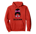 Funny Soccer Mom Messy Bun Soccer Lover Hoodie - Novelty Apparel Unisex