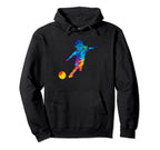 Soccer Players Neon Painting Hoodie - Novelty Apparel for Adults