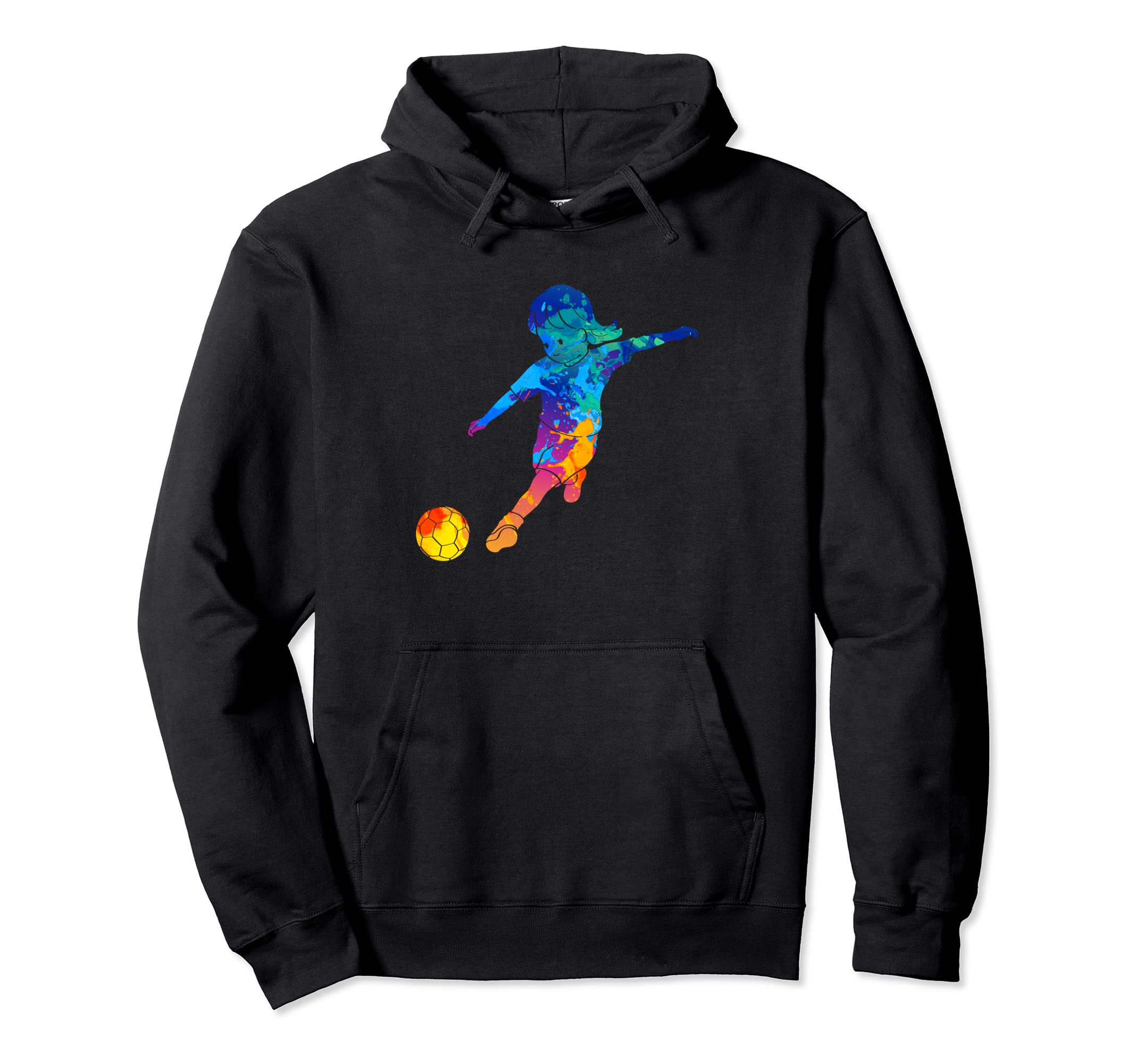 Soccer Players Neon Painting Hoodie - Novelty Apparel for Adults
