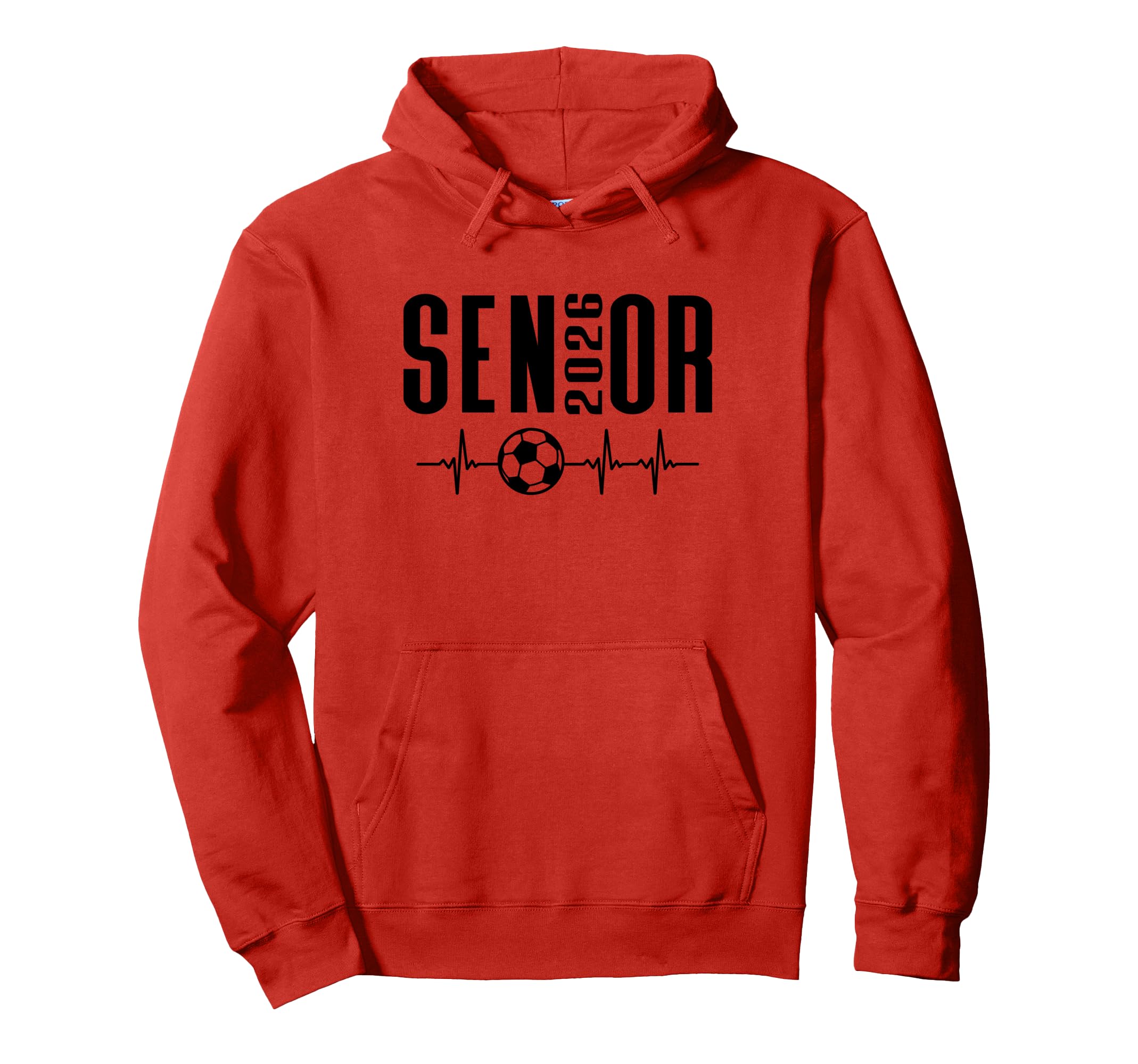 Senior 2026 Soccer Heartbeat Class 26 Hoodie - Custom Art Print for Adults