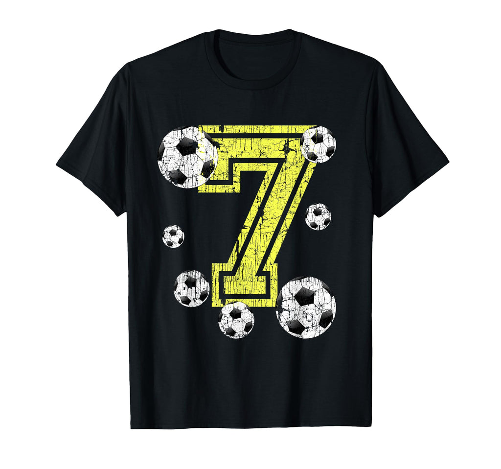 7Th Birthday Number 7 Soccer Fan Or T-Shirt - Aesthetic Graphic Unisex