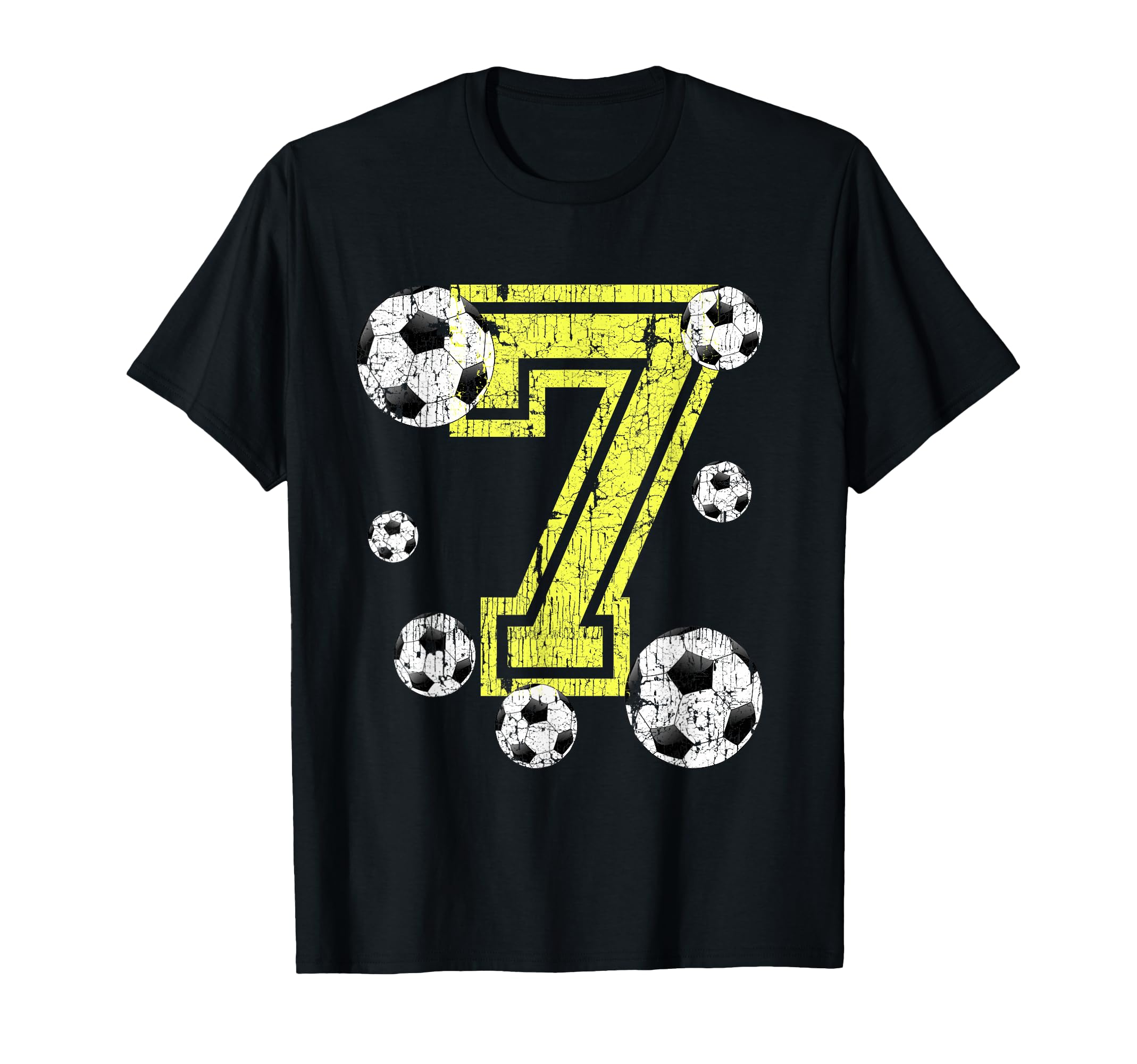 7Th Birthday Number 7 Soccer Fan Or T-Shirt - Aesthetic Graphic Unisex