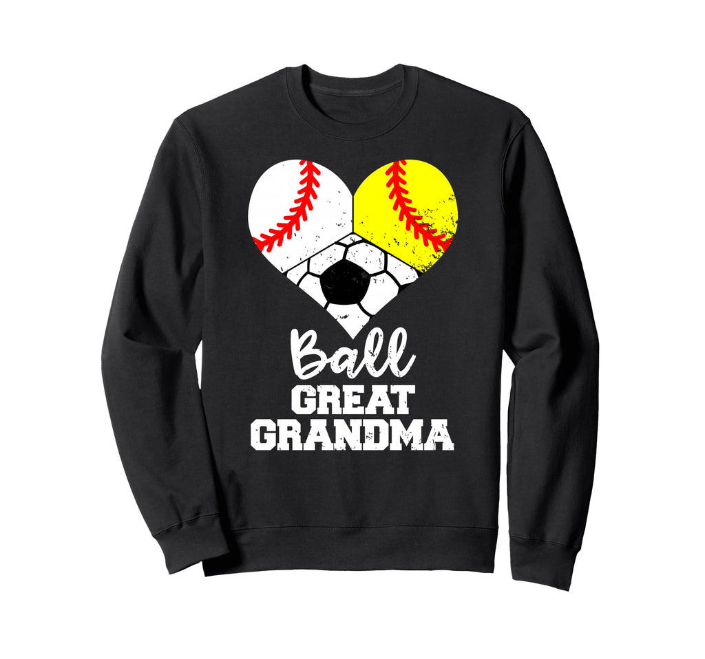 Ball Great Grandma Heart Baseball Sweatshirt - Trendy Graphic Unisex