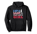 Play Like American Flag Usa Soccer Sport Hoodie - Minimalist Print Unisex