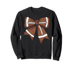 Coquette Bow Football Football Mom Sweatshirt - Aesthetic Graphic Unisex