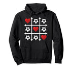 Soccer Valentine Heart Tic Tac Toe Hoodie - Fun Novelty Design Men Women