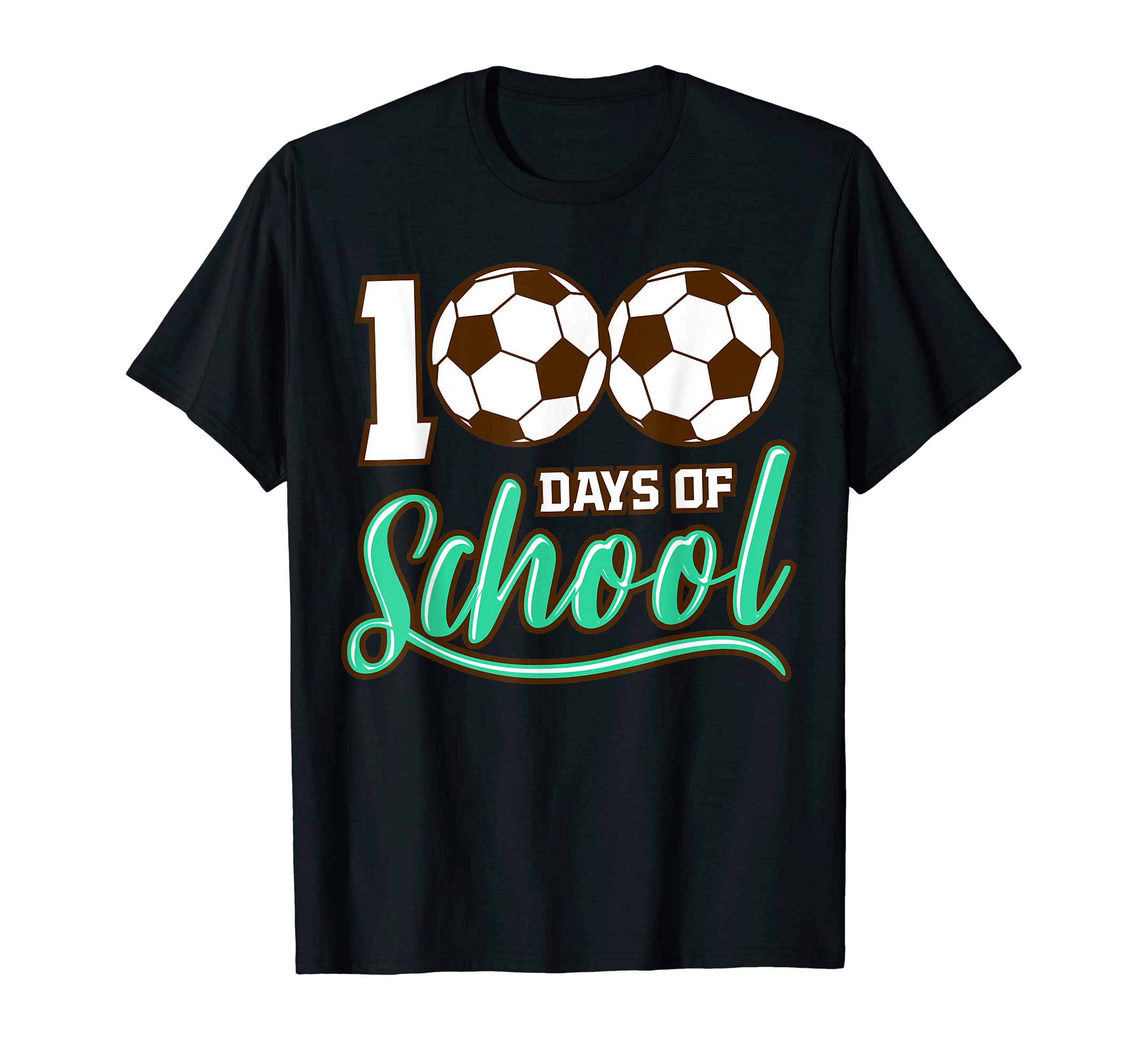 100 Days School Soccer Teacher 100 Days T-Shirt - Unique Graphic Unisex
