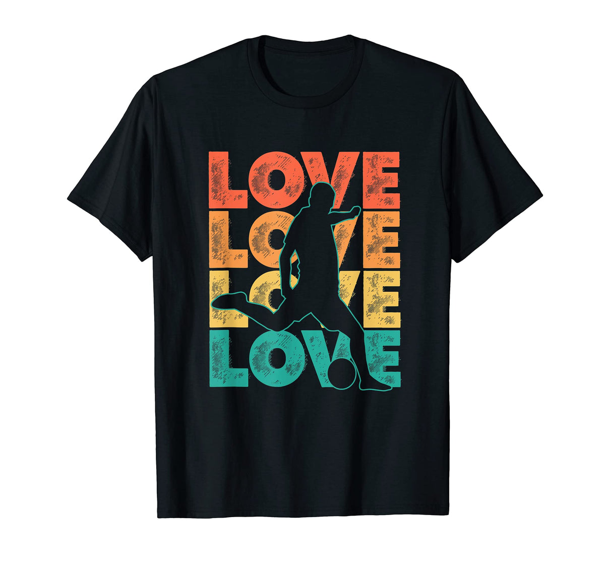 Footballer Love Word Theme Soccer T-Shirt - Casual Everyday Wear Unisex