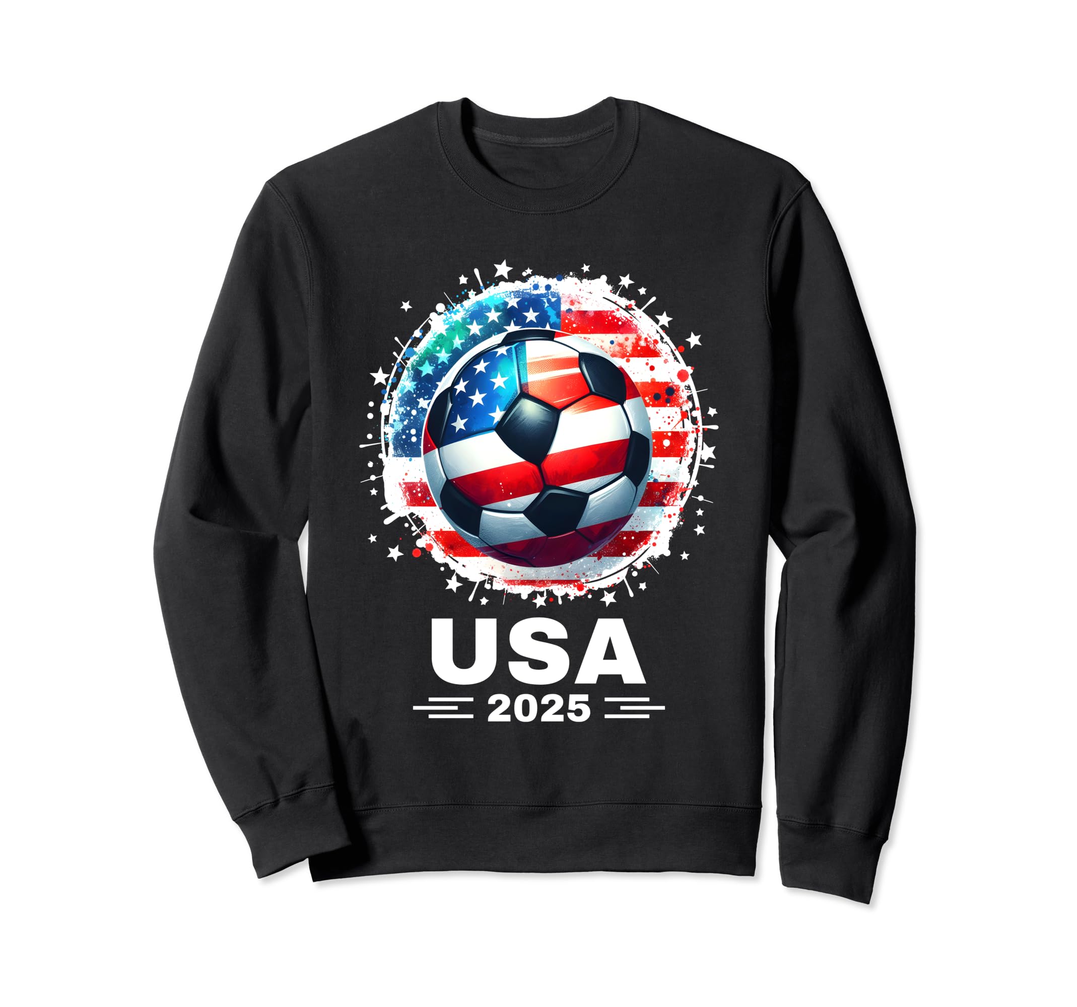 American Flag Soccer Soccer 2025 Sweatshirt - Minimalist Print for Adults