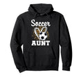 Soccer Aunt Leopard Heart Hoodie - Fun Novelty Design for Adults
