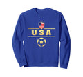 American Flag Soccer Womens Sweatshirt - Aesthetic Graphic for Adults