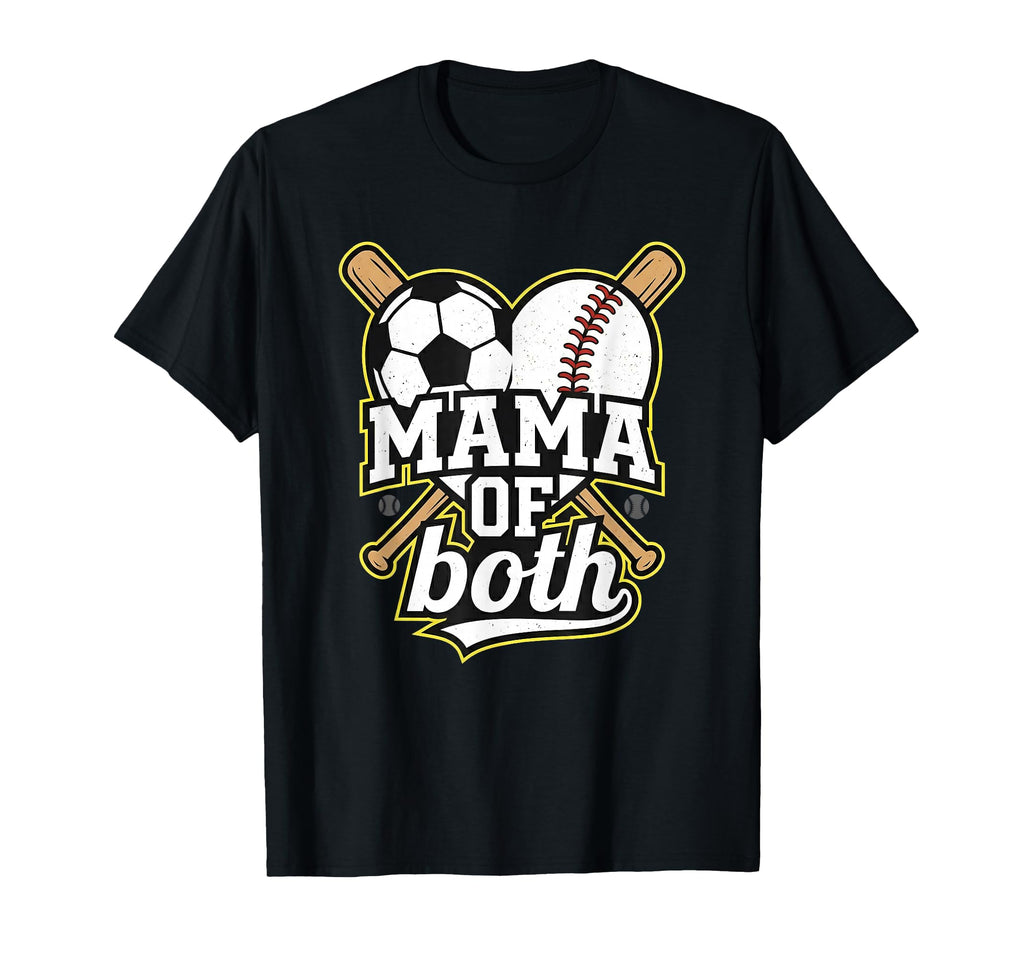 Mama Both Sports Mother Game Day T-Shirt - Unique Graphic Unisex