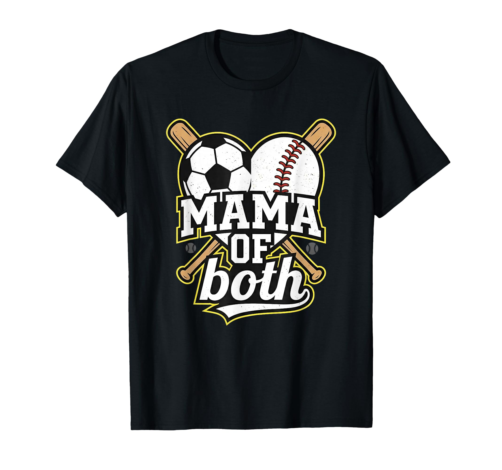 Mama Both Sports Mother Game Day T-Shirt - Unique Graphic Unisex