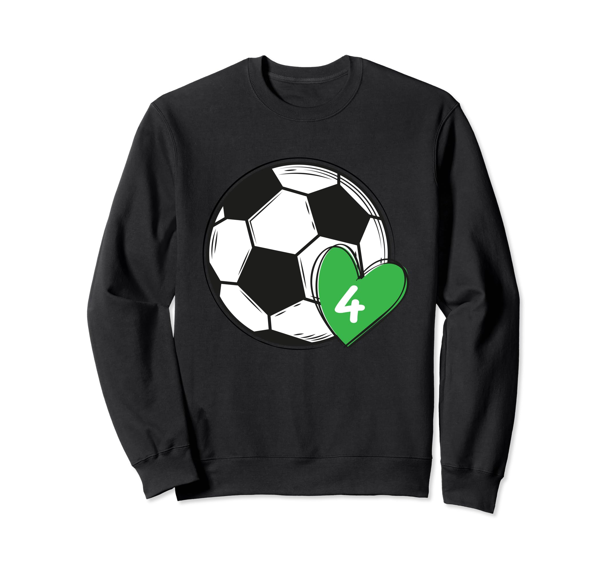 Funny Soccer Ball Number 4 Soccer Sweatshirt - Aesthetic Graphic for Adults