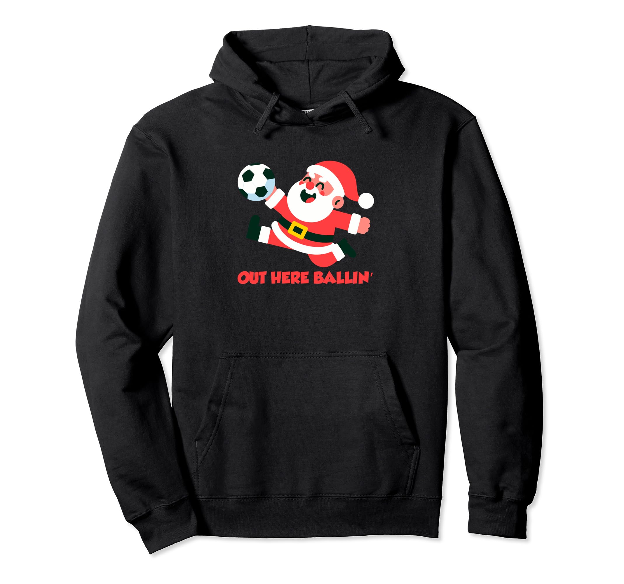 Soccer Goalkeeper Holiday Santa Claus Hoodie - Custom Art Print Unisex
