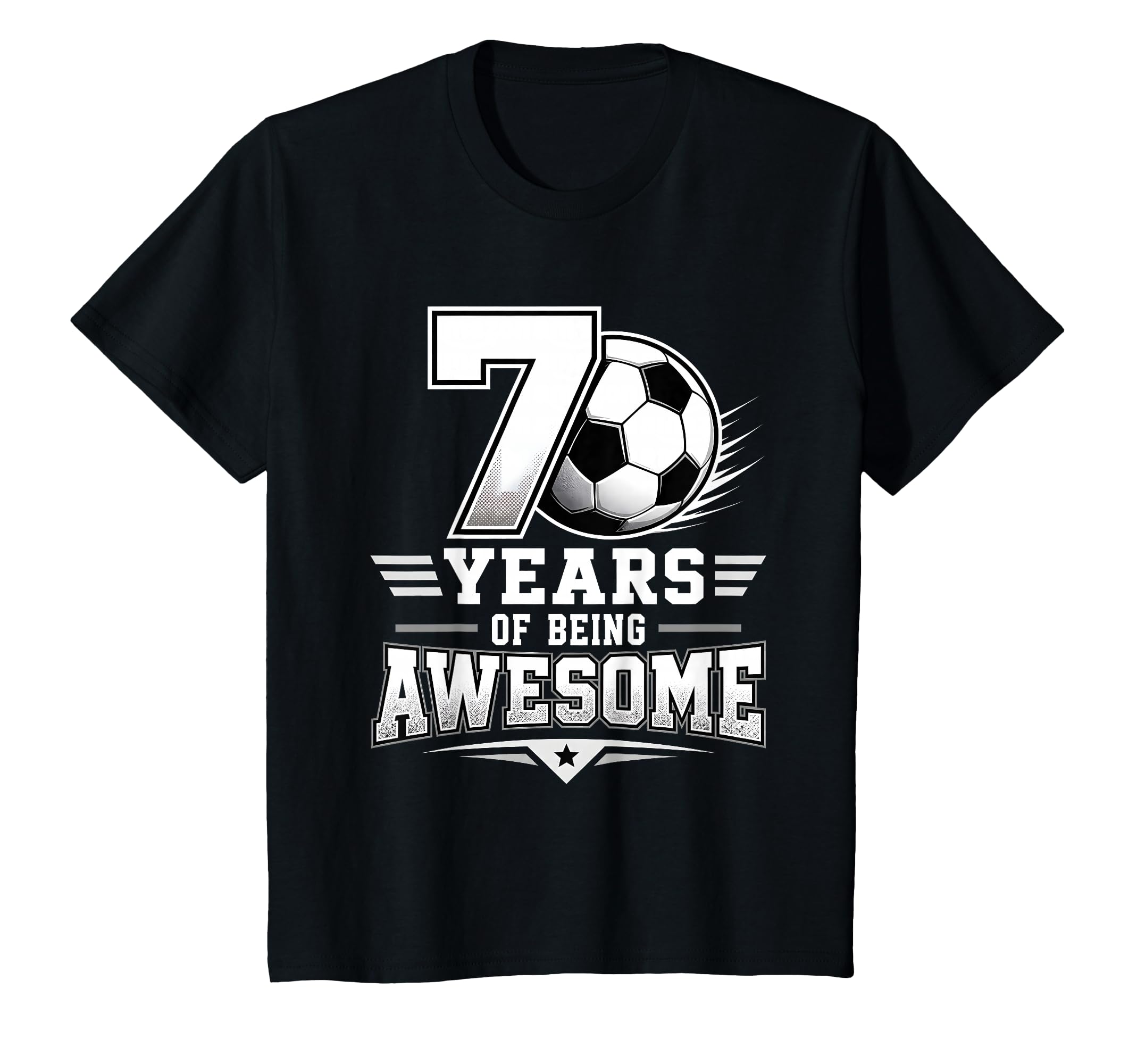 7Th Birthday Soccer 7 Years Being T-Shirt - Minimalist Print Unisex