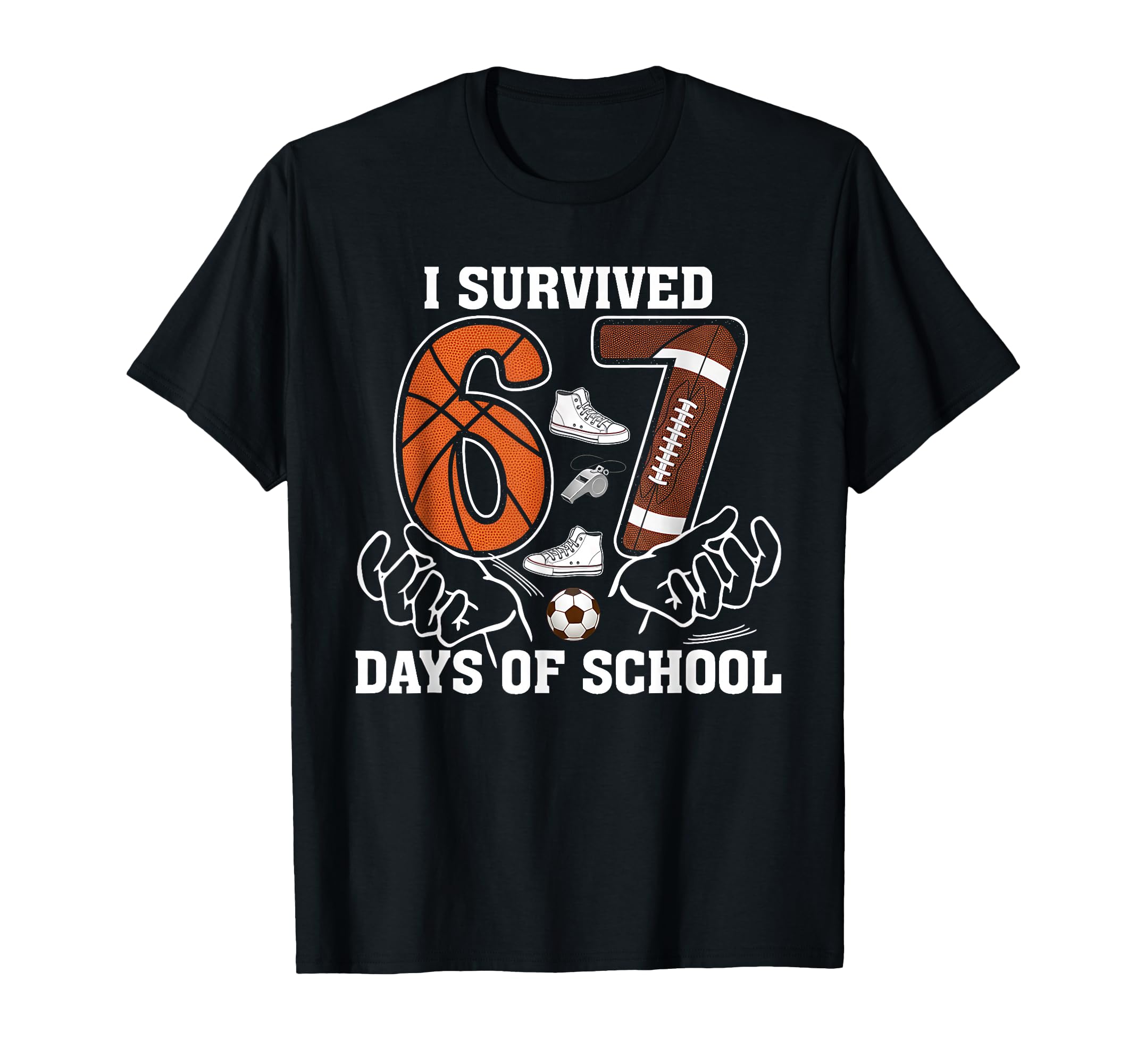 I Survived 67 Days School Football T-Shirt - Trendy Graphic for Adults