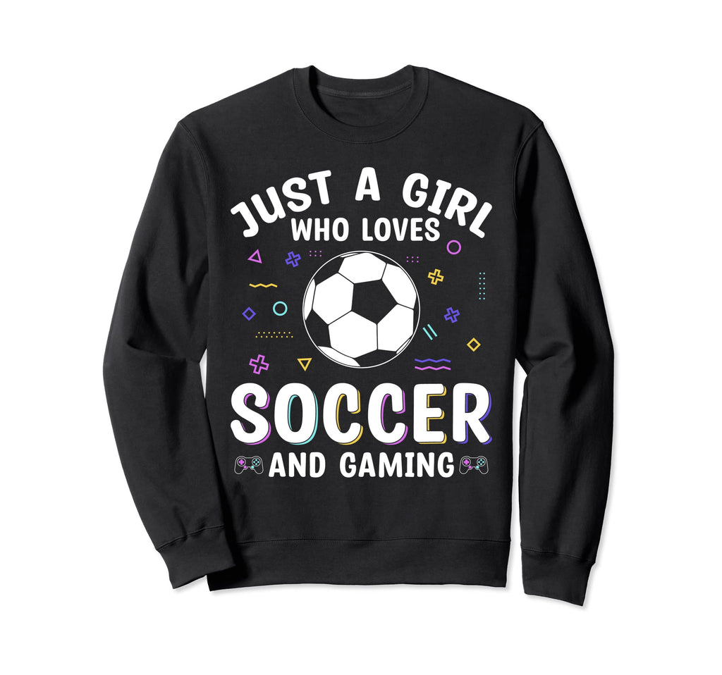 Who Loves Soccer And Gaming Sweatshirt - Graphic Print for Adults