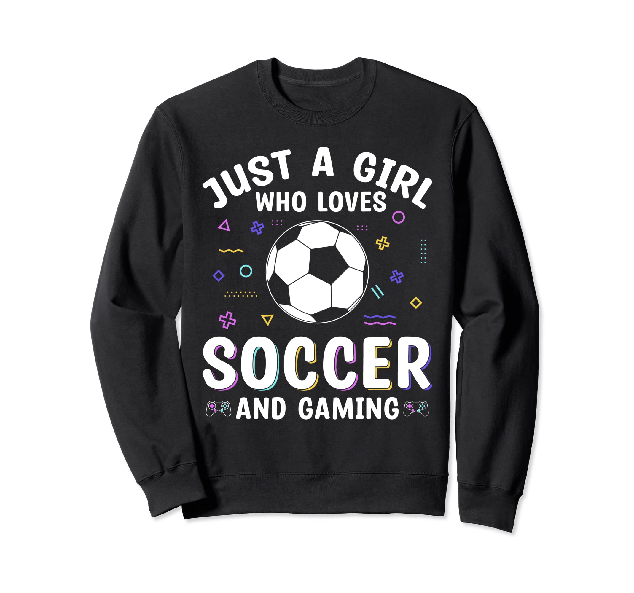 Who Loves Soccer And Gaming Sweatshirt - Graphic Print for Adults