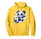 Panda Soccer Player Kicking Soccer Ball Hoodie - Trendy Graphic Men Women