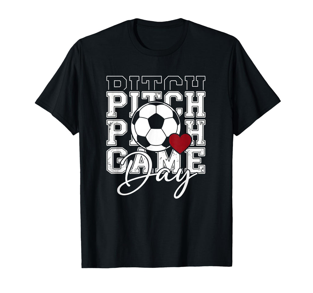 Soccer Game Day Spirit Heart Athlete T-Shirt - Unique Graphic for Adults