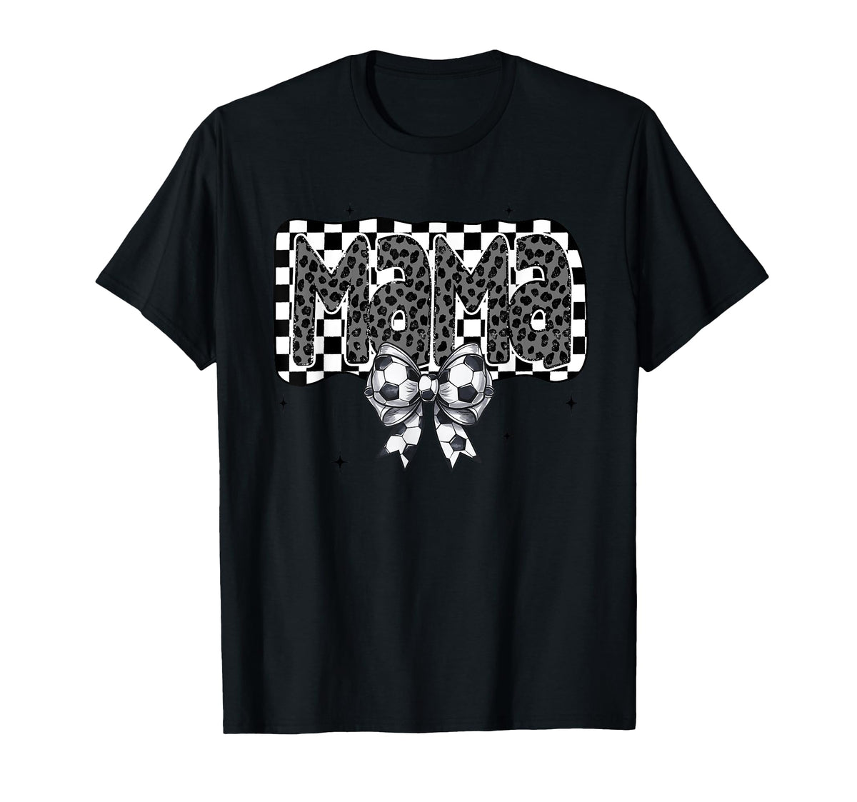 Soccer Mama Coquette Checkered Soccer T-Shirt - Graphic Print Men Women