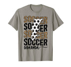 Soccer Mama Leopard Soccer Mom Soccer T-Shirt - Custom Art Print Men Women