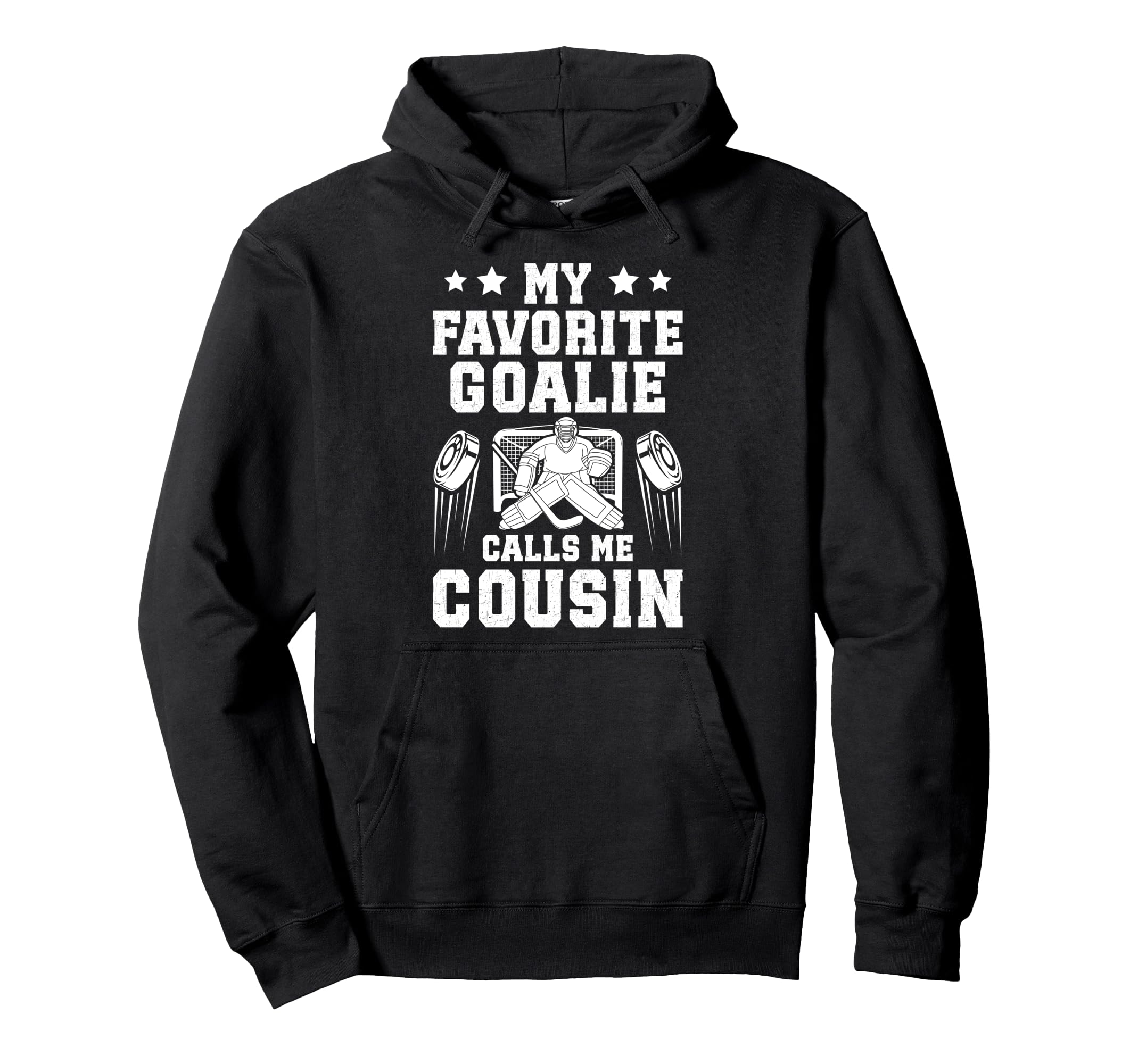 Proud Ice Hockey Goalie Cousin Hoodie - Aesthetic Graphic for Adults