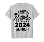 Proud Mama 2024 Senior Soccer T-Shirt - Custom Art Print Men Women