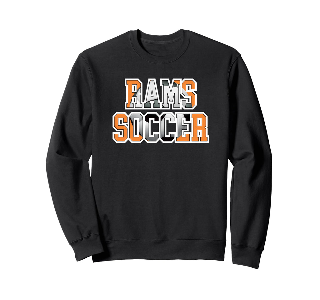 Rams Soccer Mom Game Day Mascot Sweatshirt - Unique Graphic for Adults