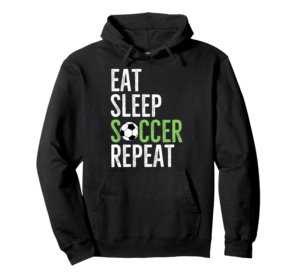 Eat Sleep Soccer Repeat Sport Player Hoodie - Minimalist Print Unisex