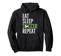 Eat Sleep Soccer Repeat Sport Player Hoodie - Minimalist Print Unisex