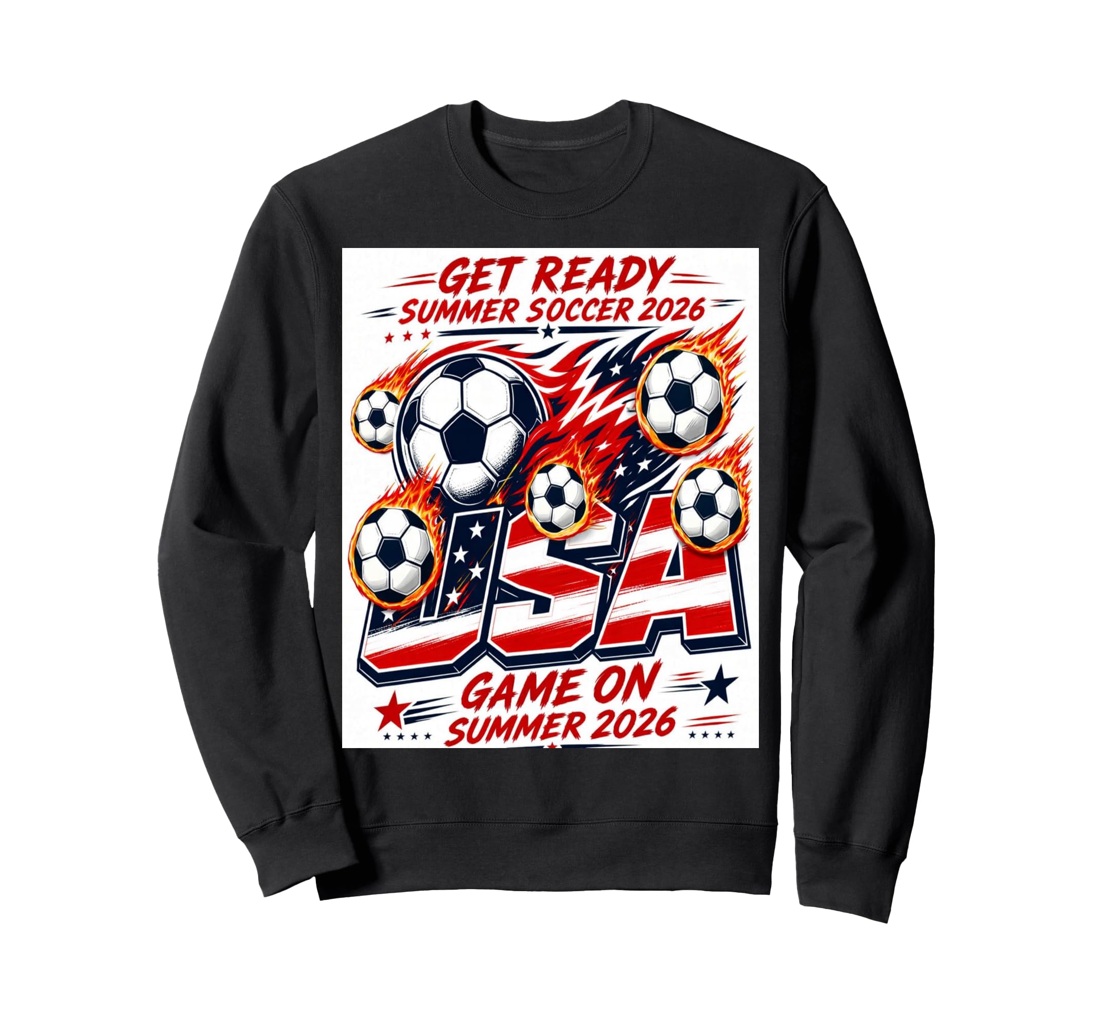 Usa Soccer 2026 Game Summer Soccer Sweatshirt - Novelty Apparel for Adults