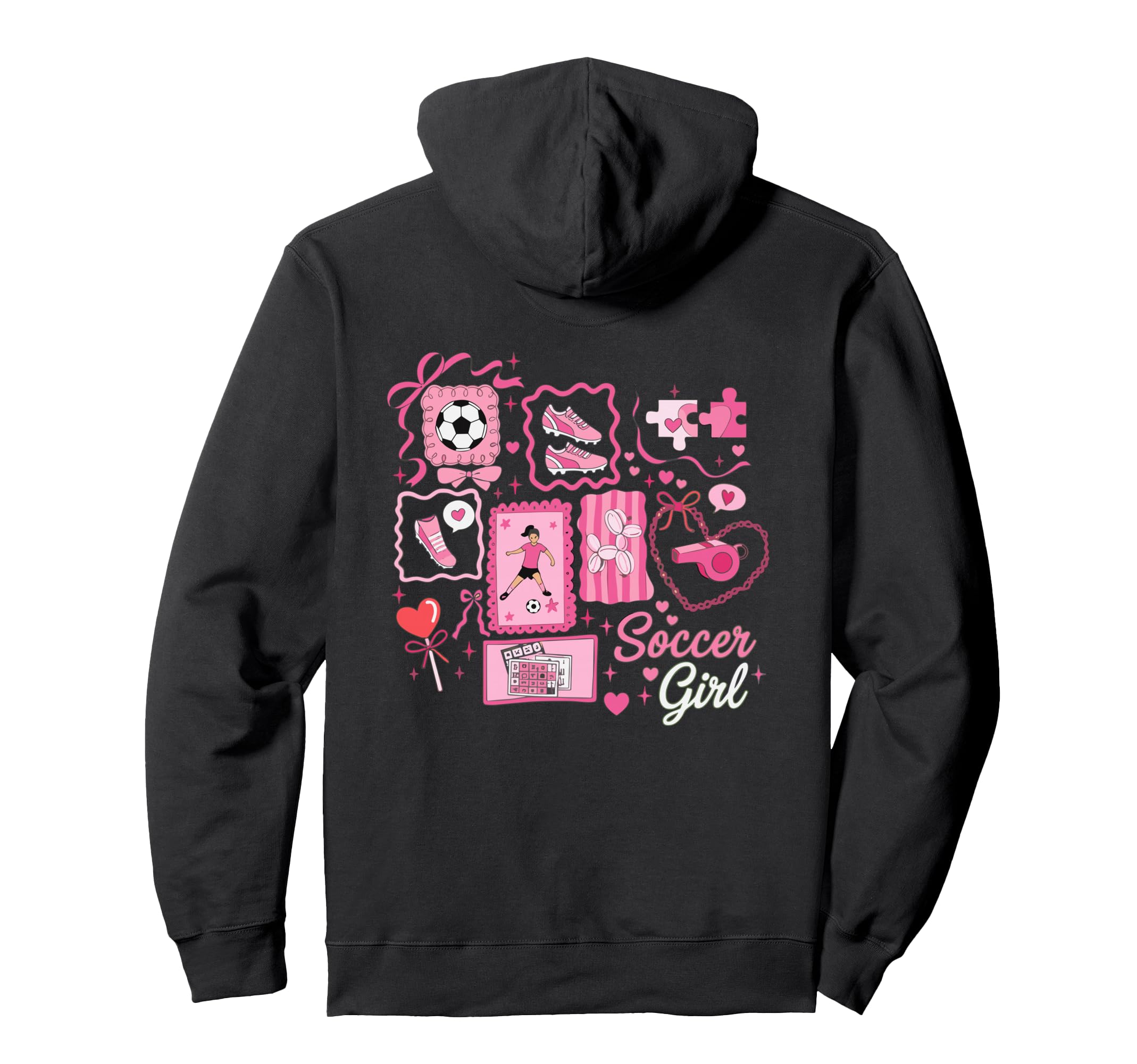 Soccer Stamp Bow Game Day Hoodie - Casual Everyday Wear for Adults