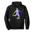 Soccer Player Colorful Paint Splashes Hoodie - Casual Everyday Wear Unisex