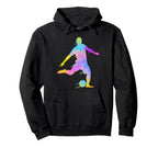 Soccer Player Colorful Paint Splashes Hoodie - Casual Everyday Wear Unisex