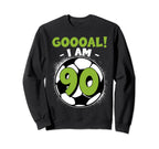 90 Year Old Birthday Soccer Themed Sweatshirt - Minimalist Print Unisex
