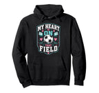 My Heart Is That Field Soccer Mom Hoodie - Minimalist Print Unisex