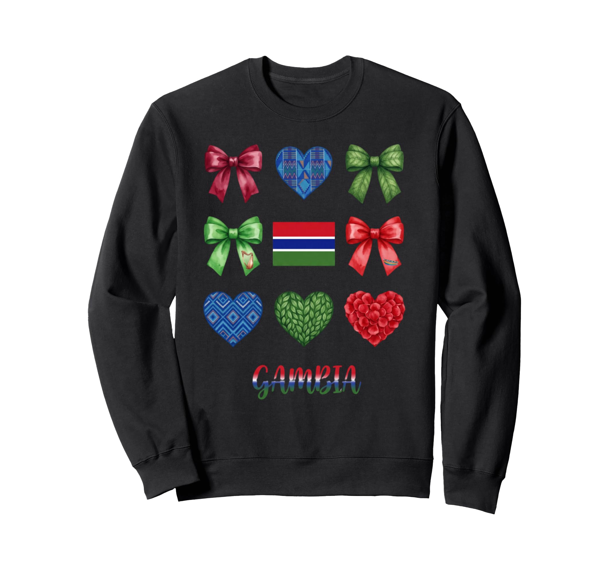Gambia Flag Soccer Lovers Coquette Sweatshirt - Novelty Apparel Unisex