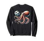 Octopus Playing Soccer Sea Sweatshirt - Casual Everyday Wear for Adults