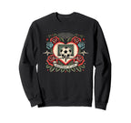 Soccer Heartbeat Tattoo Roses Player Sweatshirt - Aesthetic Graphic Unisex