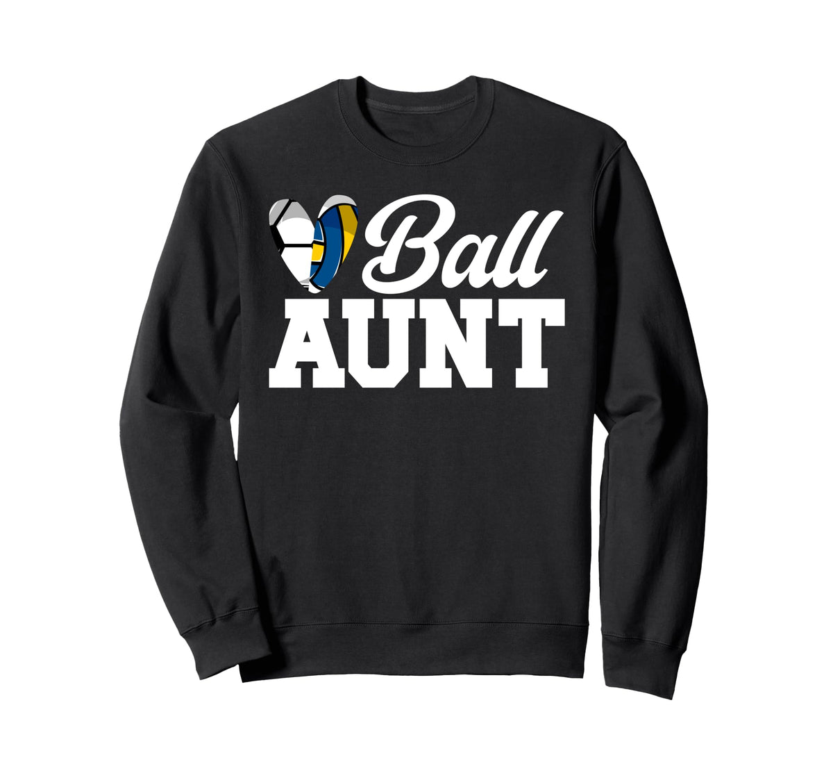 Ball Aunt Heart Volleyball Soccer Sweatshirt - Minimalist Print for Adults