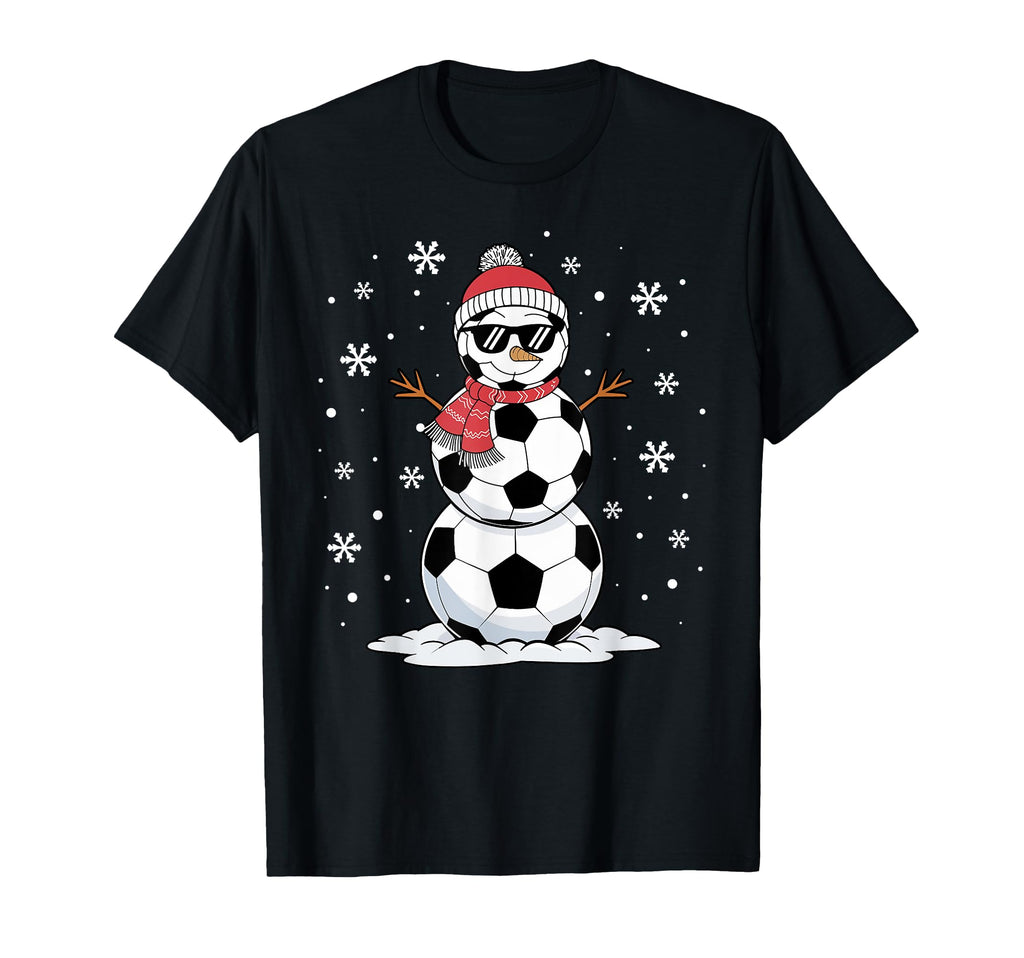 Santa Hat Snowman Family Matching Soccer T-Shirt - Trendy Graphic Men Women