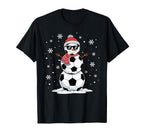 Santa Hat Snowman Family Matching Soccer T-Shirt - Trendy Graphic Men Women